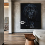 Large Lion Painting Black Lion King Wall Art Big Lion Oil Painting Handmade Animal Canvas Painting