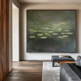 Modern Green Pond Water Green Handmade Wall Art Large Minimalist Wall Art Green Wall Decor