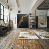 Black And Gold Modern Art Black Texture Art Paintings For Wall Luxury Art Custom Artwork