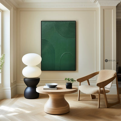 Oversized Original Green Textured Paintings For Sale,Green Minimalist Wall Art For Home,Green Abstract Painting