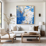 Sky Blue Art Painting Pure Blue Abstract Art Blue Bauhaus Painting Modern Wall Art For Livingroom