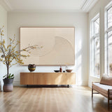 Modern Heavy Textured Hoizontal Painting Beige Abstract Wall Art Minimalist Acrylic Abstract Painting For Livingroom