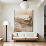 Modern Beige Paintings Wabi-sabi Neutral Abstract Painting Large Biege Wall Art Modern Wall Decor