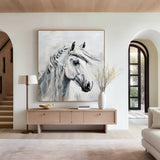 Large White Horse Portrait Wall Art Horse Oil Canvas Art Extra Large White Horse Wall Art For Sale