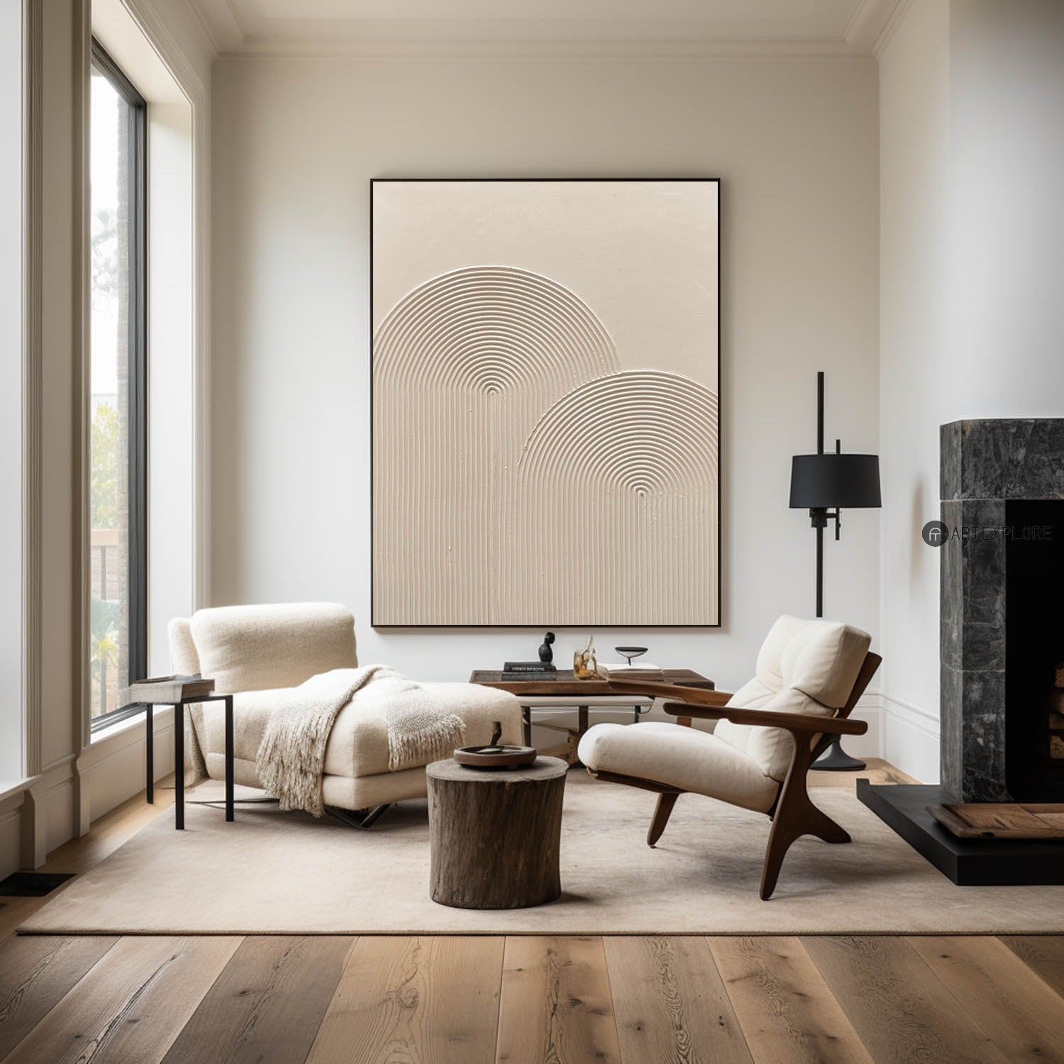 Modern 3d Beige Textured Painting Abstract Wall Art Monochromatic Art Minimalist Beige Artwork Wall Art Minimalist Apartment Decor