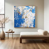 Sky Blue Art Painting Pure Blue Abstract Art Blue Bauhaus Painting Modern Wall Art For Livingroom
