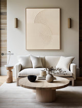 Largr Beige Rich Textured Painting,Minimalist Pure Beige Abstract Handmade Wall Art,Mid Century Wall Art Vintage