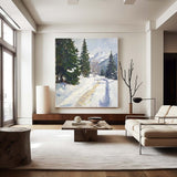 Modern Winter Snow Wall Art Large texture wall paintings Winter artwork Textured art for entryways