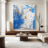 Sky Blue Art Painting Pure Blue Abstract Art Blue Bauhaus Painting Modern Wall Art For Livingroom