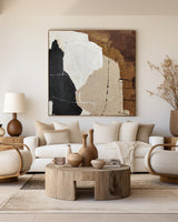 Black And Brown Minimalist Painting Oversized Painting Canvas Minimalist Painting For Livingroom