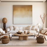 Large Brown Wall Art Brown Solid Color Painting Wabi-sabi Minimalist Square Textured Wall Art For Sale