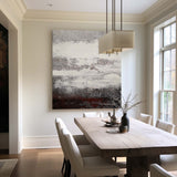 Grey And White Abstract Painting Original impressionism abstract Canvas Art Grey Canvas Wall Art Modern Abstract Paintings For Living Room