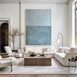 Blue Abstract Canvas Painting Large Modern Abstract Wall Art Minimalist Wall Art For Livingroom