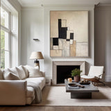 Modern Black And Beige Abstract Canvas Wall Art Earth Tone Minimalist Art Minimalist Painting