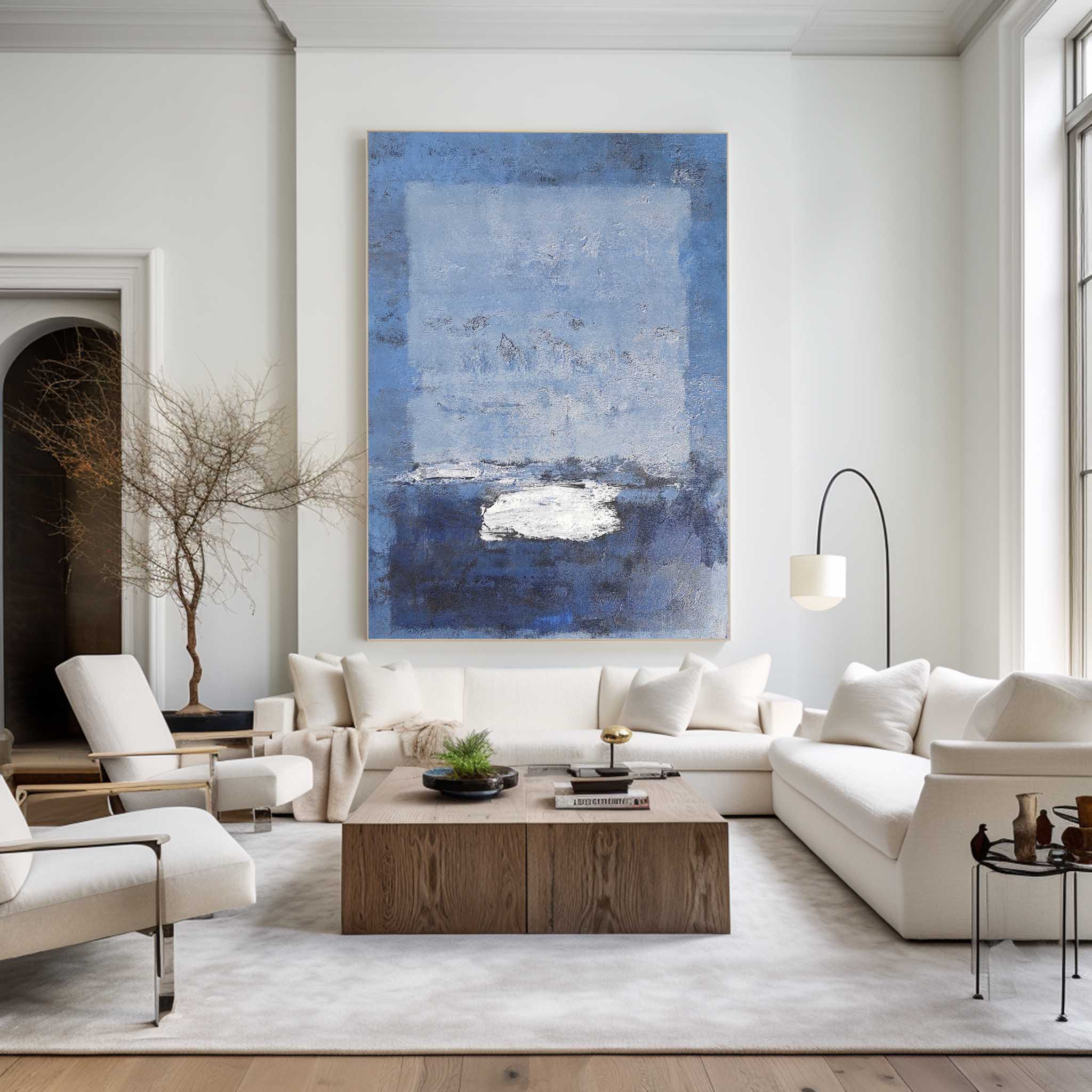 Blue Minimalist Art Large Minimalist Wall Art Contemporary Abstract Paintings