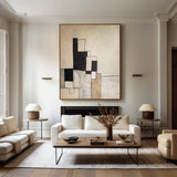 Modern Black And Beige Abstract Canvas Wall Art Earth Tone Minimalist Art Minimalist Painting