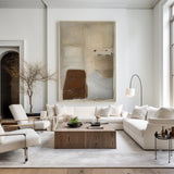 Modern Brown And Beige Abstract Canvas Wall Art Earth Tone Minimalist Art Minimalist Painting