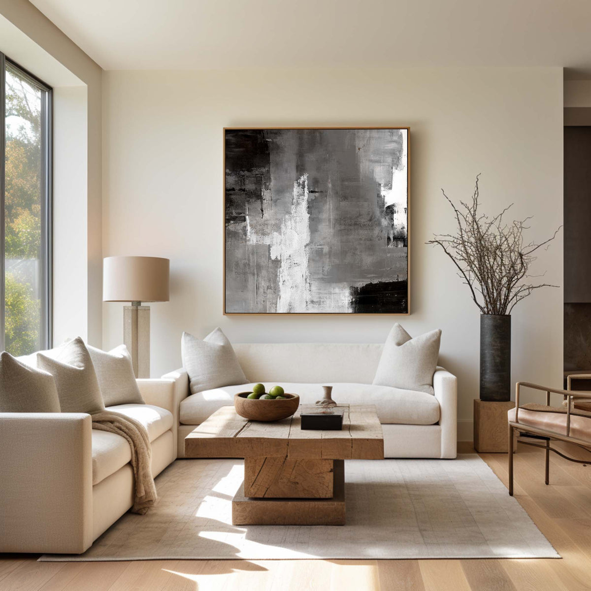 Black White And Grey Wall Art Large grey canvas painting Custom Wall Canvas