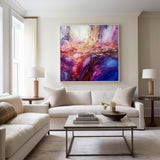 Pink And Blue Wall Art Purple And Gold Abstract Art Colorful Canvas Art