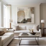 Brown and Beige Minimalist Abstract Art On Canvas Modern Painting Abstract Painting For livingroom