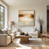 large bright gold abstract art impressionist landscape painting on canvas acrylic scenery painting for home decor