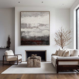 Grey And White Abstract Painting Original impressionism abstract Canvas Art Grey Canvas Wall Art Modern Abstract Paintings For Living Room