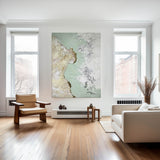 Abstract Green And Gold Canvas Painting Large Original Acrylic Abstract Canvas Art Modern Abstract Painting