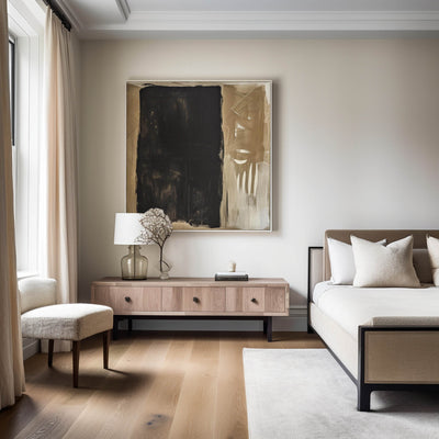 Black and Brown Minimalist Abstract Art On Canvas Modern Painting Abstract Painting For livingroom