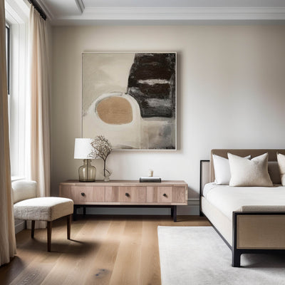 Brown and Black Minimalist Abstract Art On Canvas Modern Painting Abstract Painting For livingroom