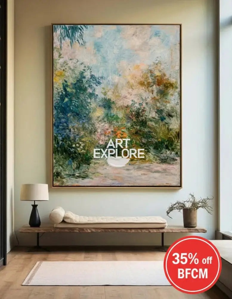 Large Textured Flower Oil Painting | Modern Vertical Canvas Wall Art | ArtExplore