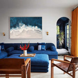 Extra Large Beach Canvas Art Abstract Coastal Wall Art Modern Seascape Paintings