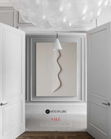 Modern White Plaster Wall Art Plaster Painting Wabi-sabi Textured Canvas Painting For Sale