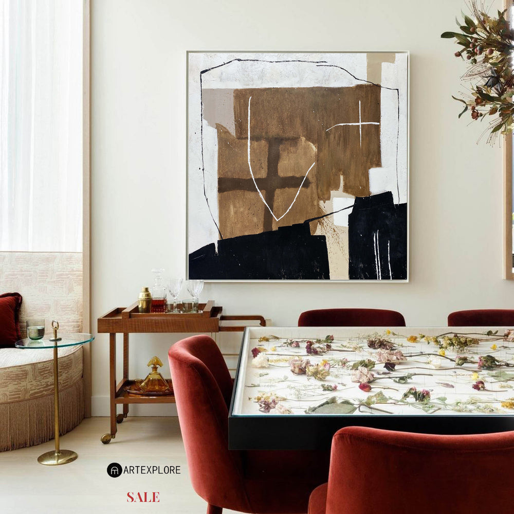 Brown Beige Abstract Minimal Art Painting Brown painting Modern Abstract Art | Artexplore