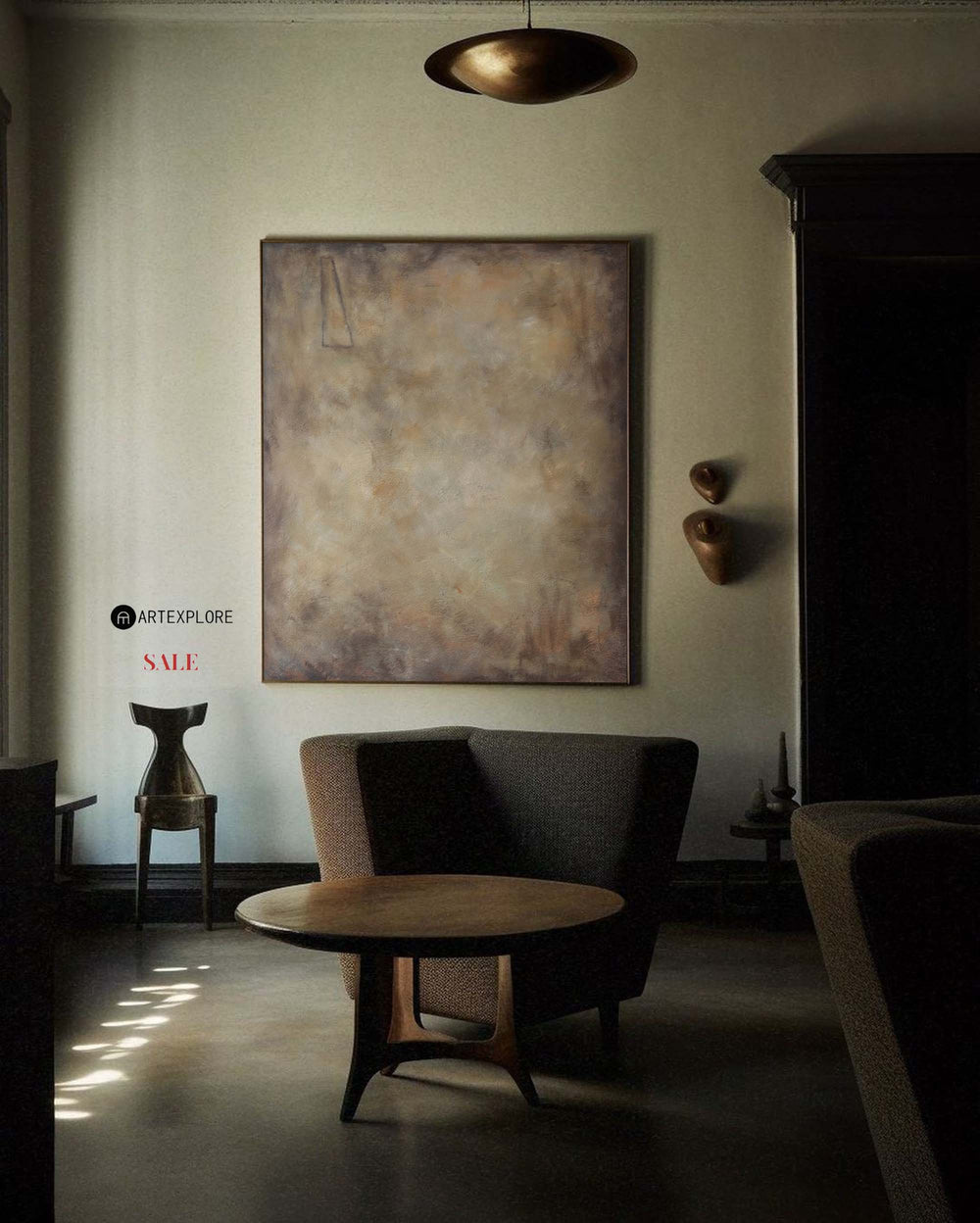 Brown Wabi-sabi Painting Minimalist Painting Brown Abstract Painting Brown Minimalist Abstract Art