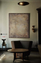 Brown Wabi-sabi Painting Minimalist Painting Brown Abstract Painting Brown Minimalist Abstract Art