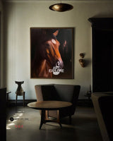 Large Brown Horse Oil Painting Wild Horse Canvas Wall Art Brown Steed Canvas Art For Sale