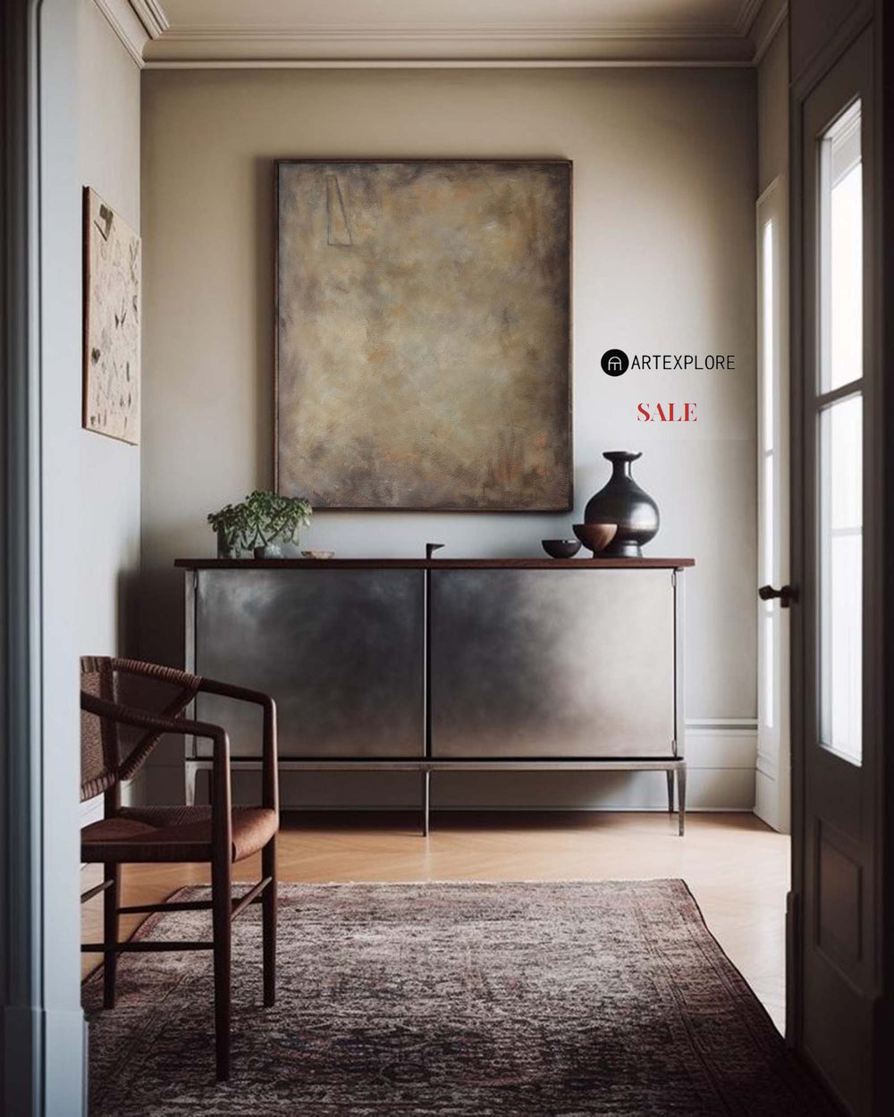 Brown Wabi-sabi Painting Minimalist Painting Brown Abstract Painting Brown Minimalist Abstract Art