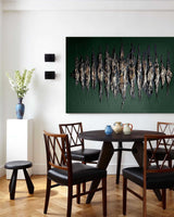 Green And Gold Abstract Painting Plaster Canvas Wall Art Modern Abstract Art Canvas Wall Art