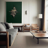 Green and Gold Abstract Textured Wall Art Gold Abstract Paining Golden Leaf Textured Painting