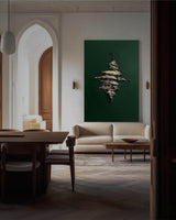 Green and Gold Abstract Textured Wall Art Gold Abstract Paining Golden Leaf Textured Painting