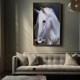 Modern White Horse Oil Painting Wild Horse Wall Art Black And White Steed Artworks