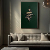 Green and Gold Abstract Textured Wall Art Gold Abstract Paining Golden Leaf Textured Painting