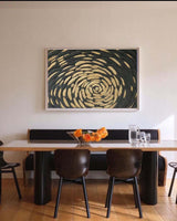 Black And Gold Minimalist Painting Modern Abstract Art Large Canvas Wall Art Horizontal Art