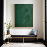 Modern Original Abstract Green Texture Wall Art,Canvas Green Thick Texture Oil Paintings,Light Luxury Vertical Green Hanging Painting