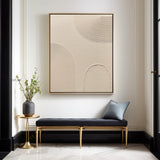 Luxury Beige Textured Modern Wall Art,Beige Abstract Art Minimalist Wall Art,Abstract Acrylic Painting For Dining Room