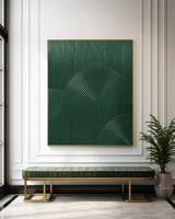 3D Green Minimalist Wall Art Rich Textured Abstract Artwork Acrylic Painting For Living Room