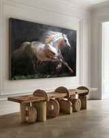 Modern Oil White Horse Painting Wild Horse Canvas Wall Art Large Horse Wall Art For Livingroom