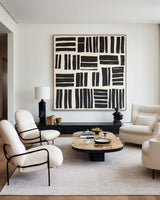 Black And White Canvas Art Geometric Wall Art Wabi-sabi Wall Art Large Minimalist Painting For Livingroom