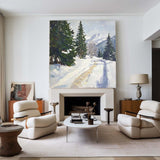 Modern Winter Snow Wall Art Large texture wall paintings Winter artwork Textured art for entryways