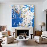 Sky Blue Art Painting Pure Blue Abstract Art Blue Bauhaus Painting Modern Wall Art For Livingroom